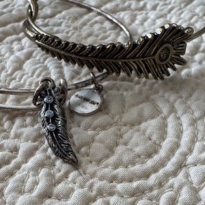 Gold and Silver Feather Charm Bracelet